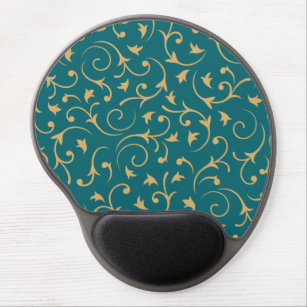 Baroque Design – Gold on Teal Gel Mouse Pad