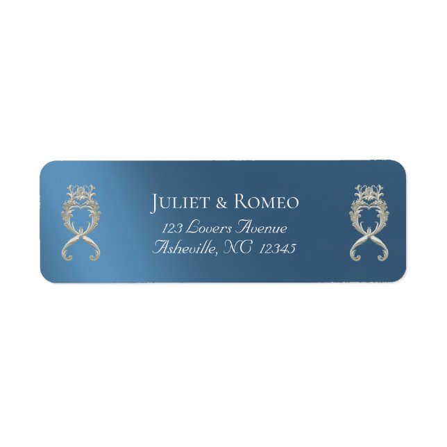 Baroque Design Return Address - Blue Label (Front)