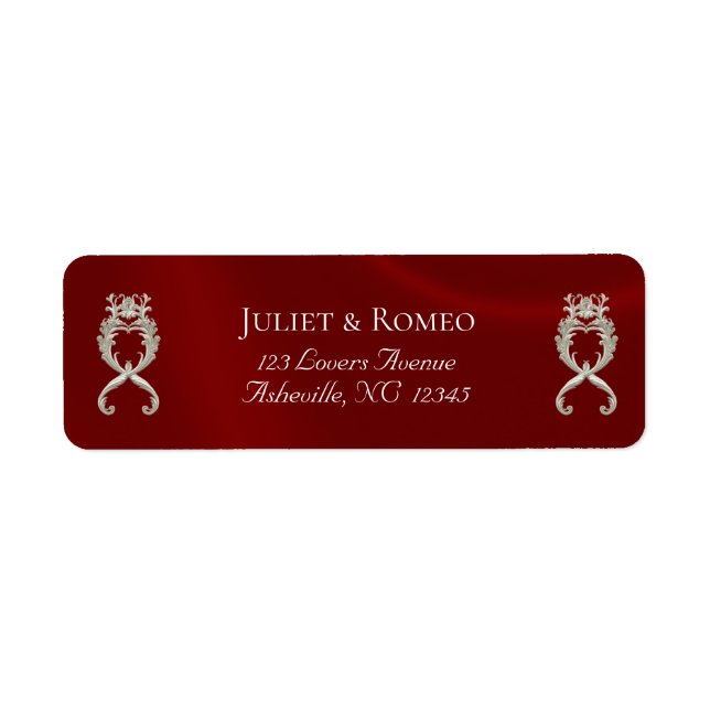 Baroque Design Return Address - Red Label (Front)