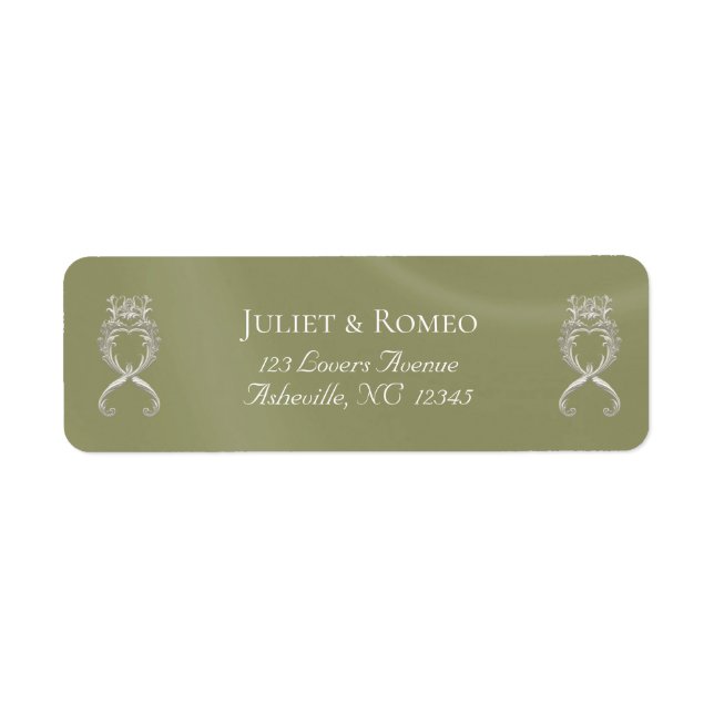 Baroque Design Return Address - Sage Label (Front)