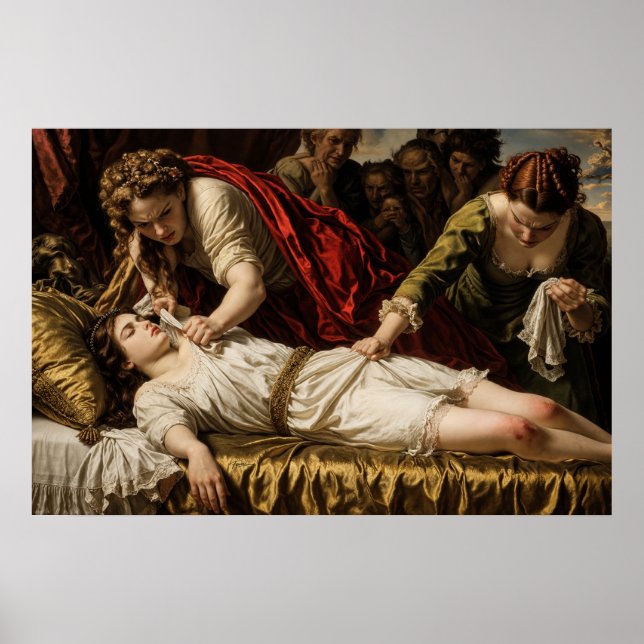 Baroque Drama Painting Classical Jealousy Scene Poster (Front)
