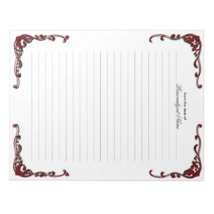 Baroque Elegance - Black Lined Notepad