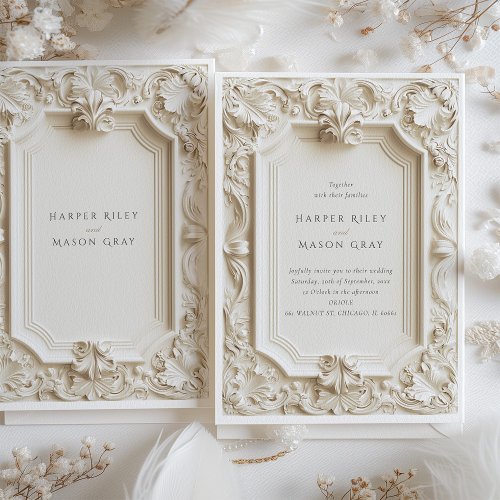 Baroque Elegance Wedding Frame Invitation