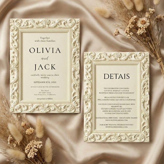 Baroque Elegance Wedding Frame Wedding Invitation (Creator Uploaded)