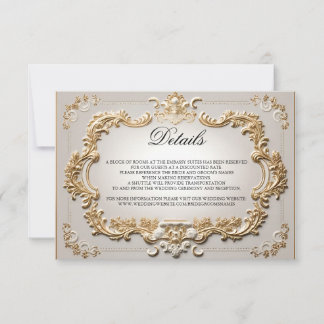 Baroque Elegant Calligraphy Script Wedding Details RSVP Card