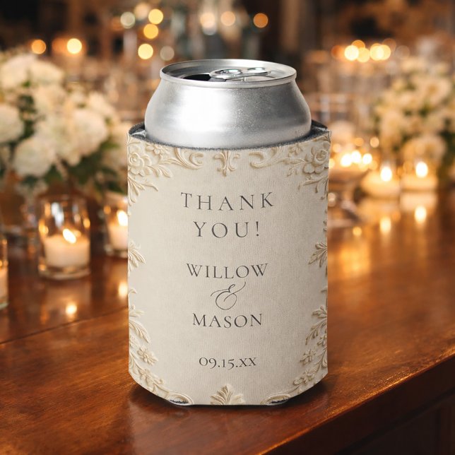 Baroque Elegant Classic Wedding Beer Can Cooler (Baroque Elegant Classic Wedding Beer Can Cooler)