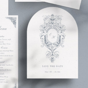 Baroque Elegant Crest Ornament Arch Wedding Save The Date