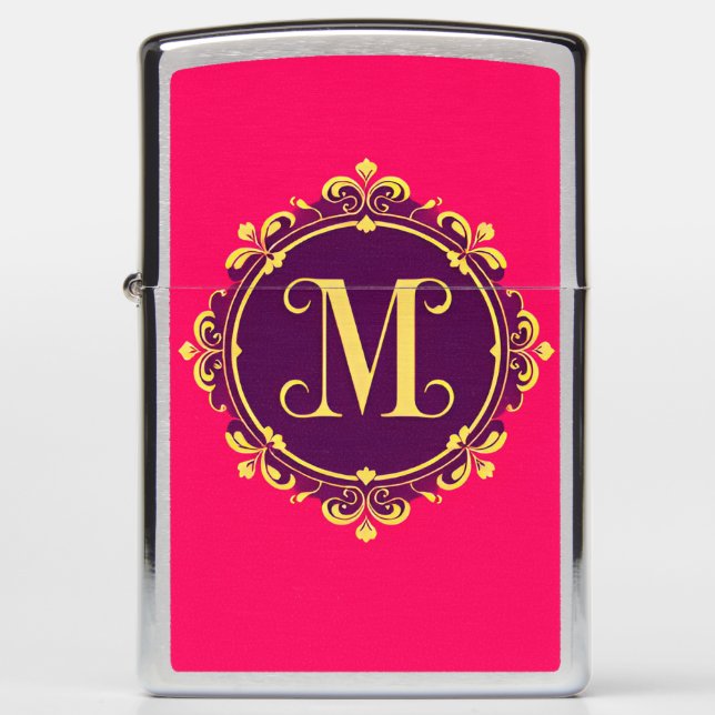 ✨Baroque Elegant Gold Letter M Monogram Luxury Zippo Lighter (Front)