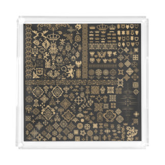 Baroque elements: mega set pattern. acrylic tray