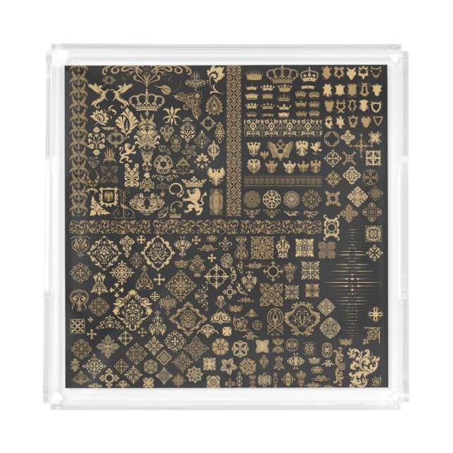 Baroque elements: mega set pattern. acrylic tray (Front)