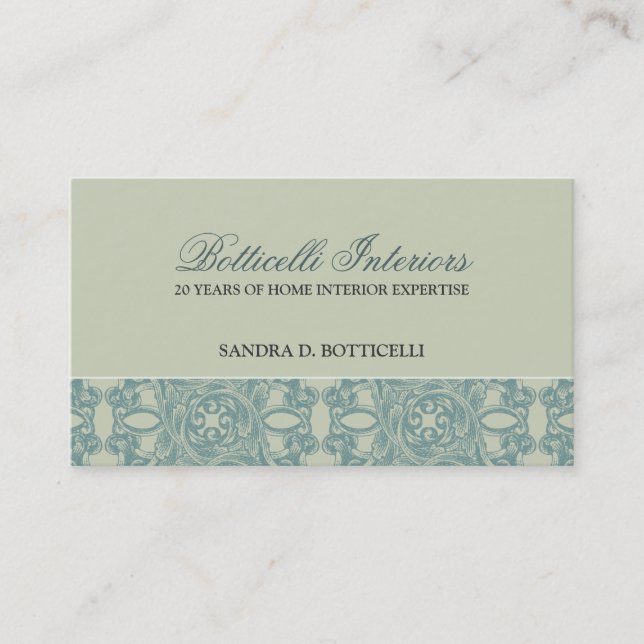Baroque English Damask Business Card (Front)
