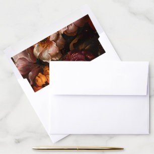 Baroque Fine Art Floral Painting Wedding Envelope Liner