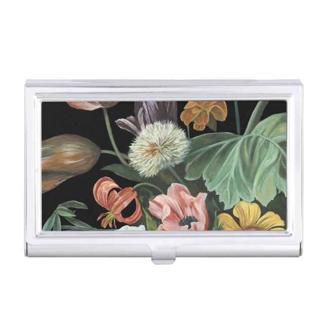 Baroque Floral - Bouquet of Flowers Business Card Case (Front)