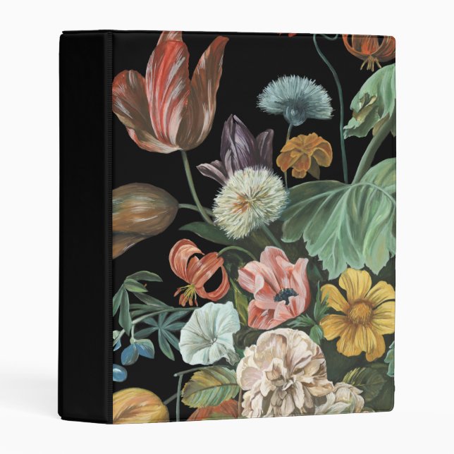 Baroque Floral - Bouquet of Flowers Mini Binder (Front/Spine)