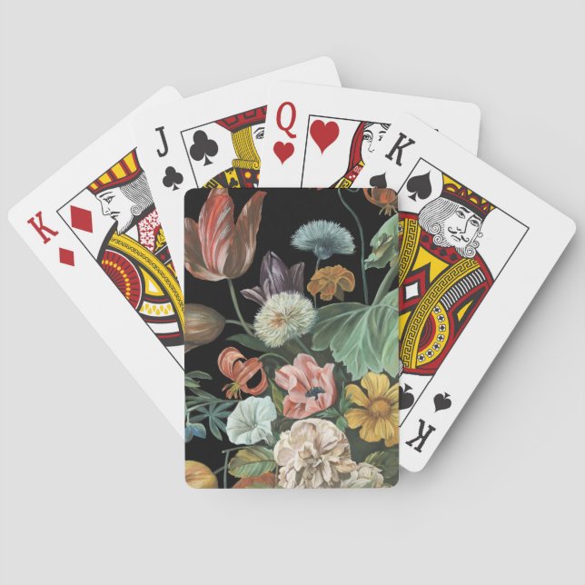 Baroque Floral - Bouquet of Flowers Poker Cards (Back)