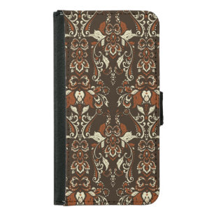 Baroque Floral: Classic Vintage Wallpaper Samsung Galaxy S5 Wallet Case
