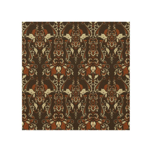 Baroque Floral: Classic Vintage Wallpaper Wood Wall Art
