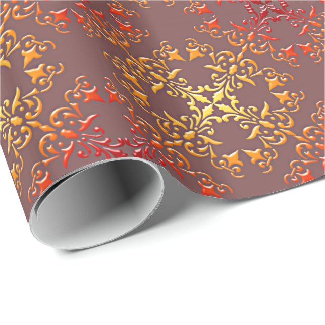 Baroque Floral Design Wrapping Paper (Roll Corner)