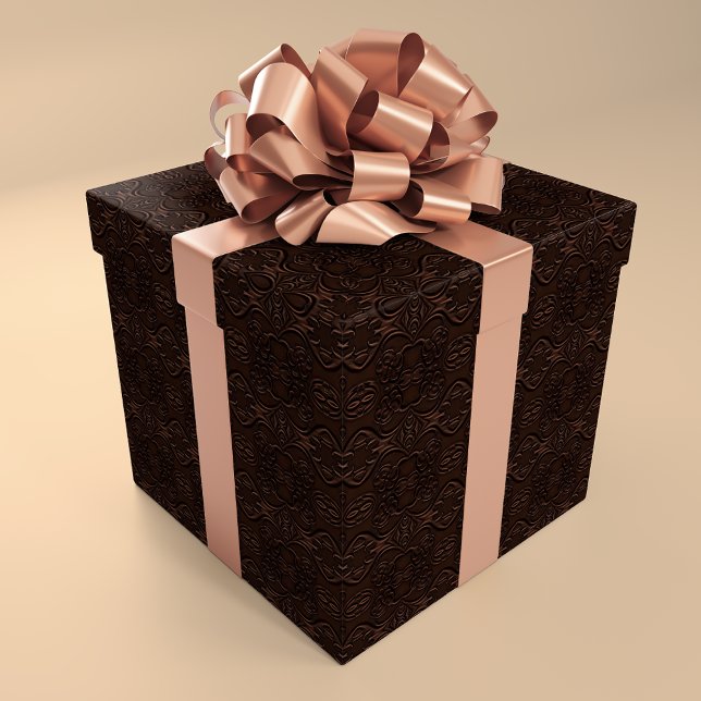 Baroque Floral Faux Leather Leathercraft Pattern Wrapping Paper (Creator Uploaded)