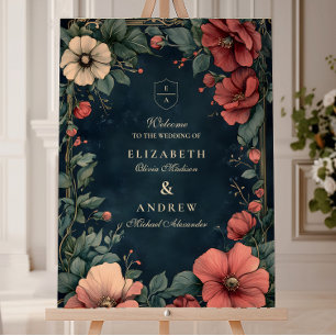 Baroque Floral Gothic Wedding Foam Board
