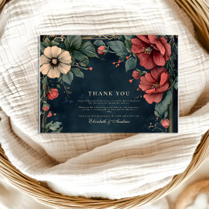 Baroque Floral Gothic Wedding Thank You Card