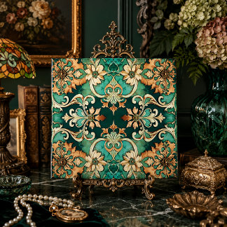 Baroque Floral Maximalist Backsplash Decor Accent Ceramic Tile