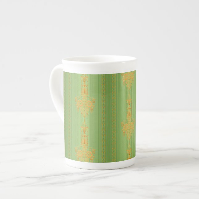 Baroque floral pattern with border bone china mug (Front Left)