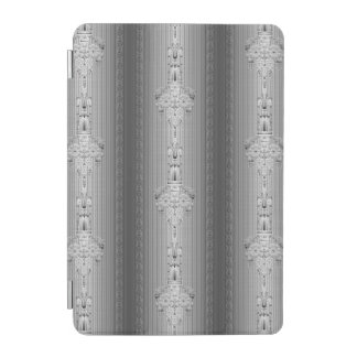 Baroque floral pattern with border grey iPad mini cover