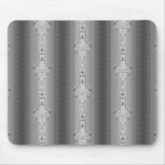 Baroque floral pattern with border grey mouse pad