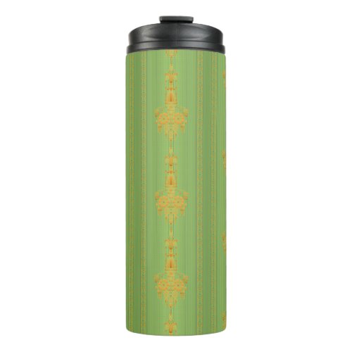 Baroque floral pattern with border thermal tumbler