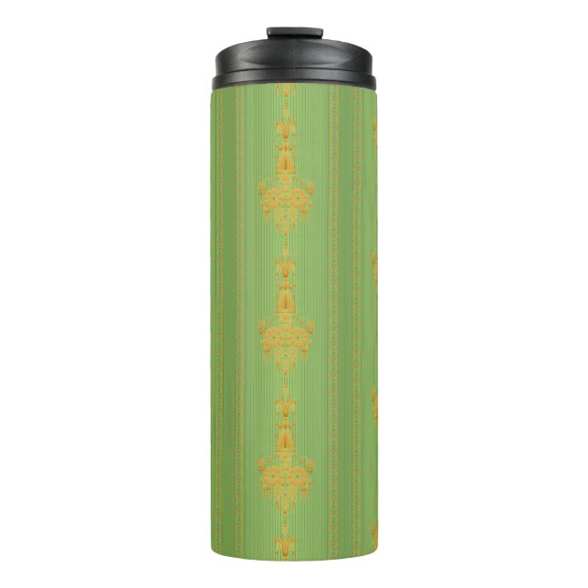 Baroque floral pattern with border thermal tumbler (Front)
