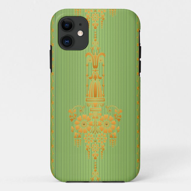Baroque floral pattern with border V2020 Case-Mate iPhone Case (Back)