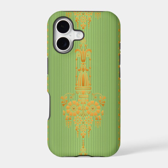 Baroque floral pattern with border V2020 Iphone Case (Back)