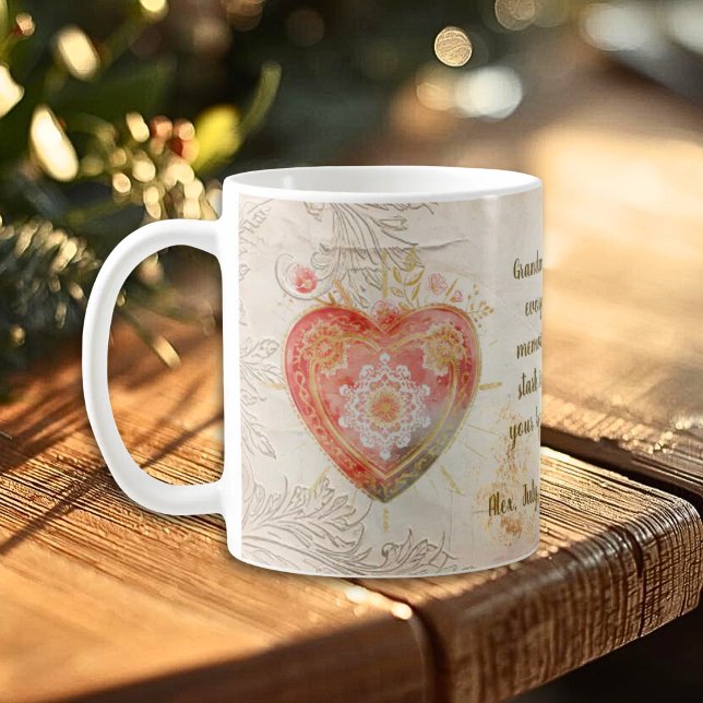 Baroque Floral Sacred Heart Family Heirloom Coffee Mug (Creator Uploaded)