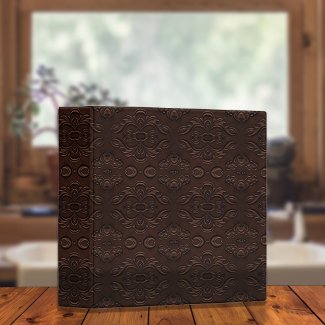 Baroque Floral Style Faux Leather Pattern