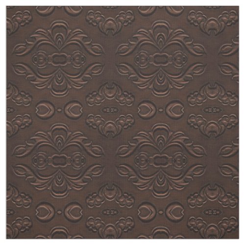 Baroque Floral Style Faux Leather Pattern Fabric