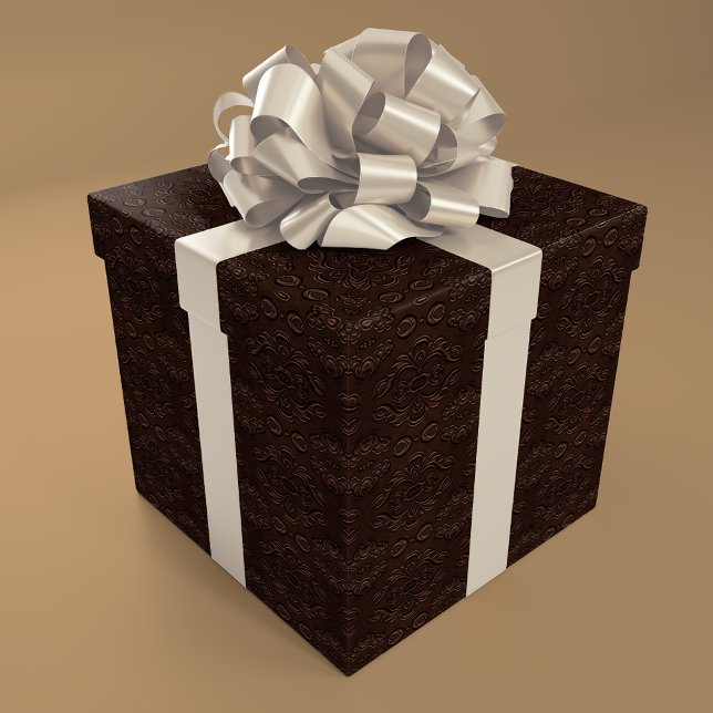 Baroque Floral Style Faux Leather Pattern Wrapping Paper (Creator Uploaded)