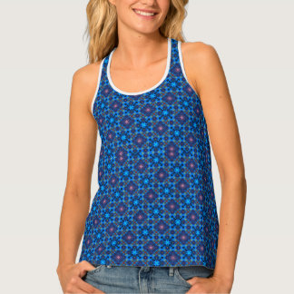 Baroque Flourish Blue Design Tank Top