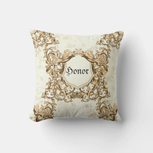 Baroque Frame Honor & Love Throw Pillow