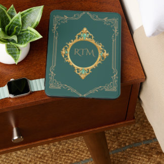 Baroque Frame Monogram Green Kindle Cover