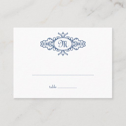 Customizable Baroque frame monogram wedding escort place card business card