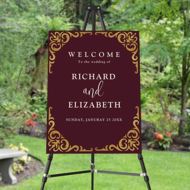 Baroque Frame Royal Burgundy Ornamental Foam Board (Creator Uploaded)