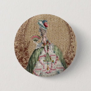 baroque french country burlap Marie Antoinette Button