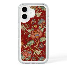 Baroque Garden – Elegant Red Floral Phone Case
