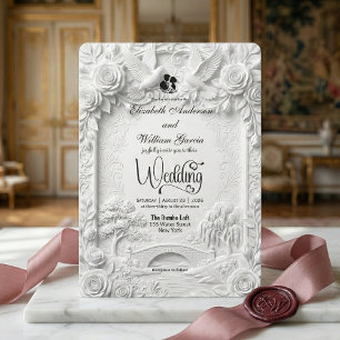 Baroque Garden Romance Wedding Ceremony Invitation