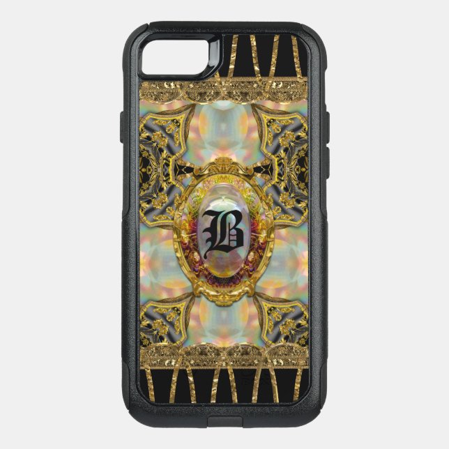 Baroque Girly Ace  Pretty Chic Monogram Otterbox iPhone Case (Back)
