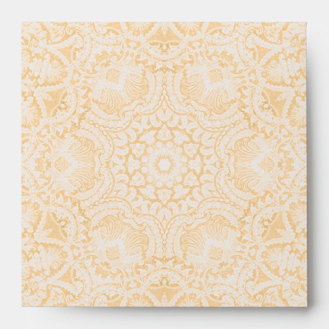 Baroque Gold Bridal Lace Square Envelope (Front)