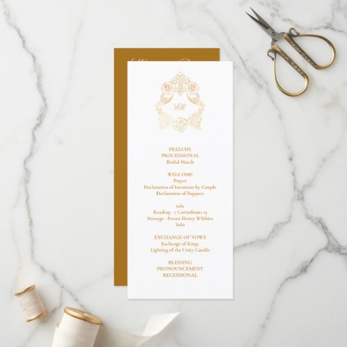 Baroque Gold Foil Wedding Program