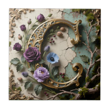 Baroque Gold Patina Letter C Monogram