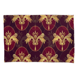 Baroque Gold Sconce Magenta Pattern Pillow Case